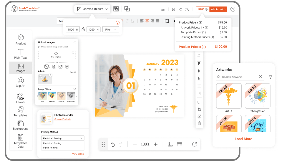 Photo Calendar Design Software - Visual Features